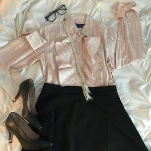 RALPH LAUREN Blush Button Down Ruffle 💕